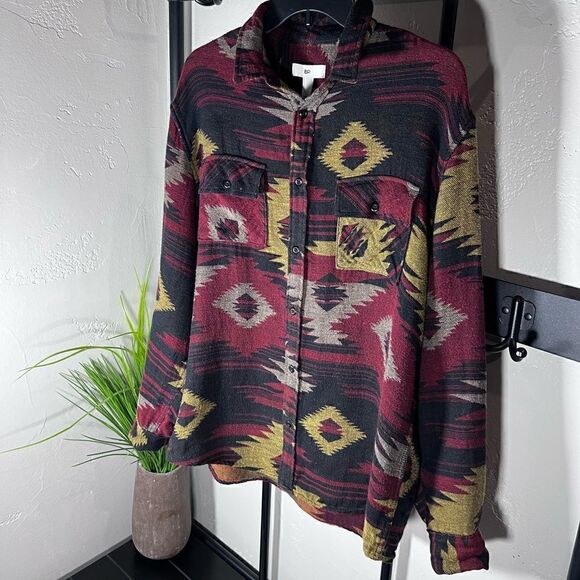 BP shacket button down long sleeve shirt western Navajo print size medium - Picture 7 of 14